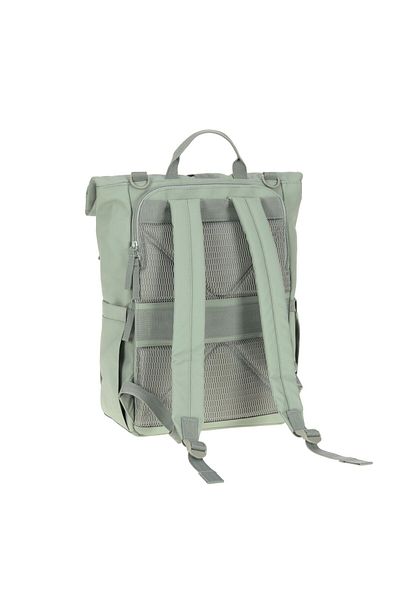 Lassig Rolltop up Baby Care Backpack Silver Green