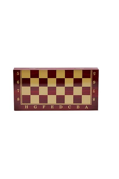 rexa Chess, Checkers & Backgammon Game Set Folding Board with Full Playing Pieces