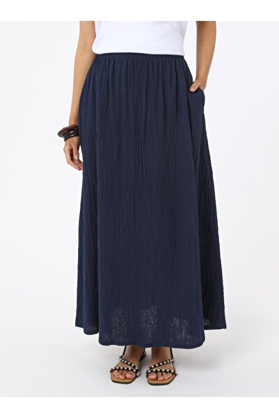 Benin Cotton Muslin Skirt - Navy Blue - Benin