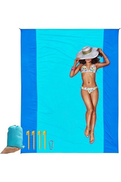 NABIYE Patura pentru plaja supradimensionata, albastru, 270X210 cm, NABIYE