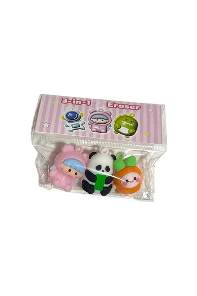 Zizu Gz8308-2 3 in 1 Use Shaped Eraser-Pencil Head-Keychain