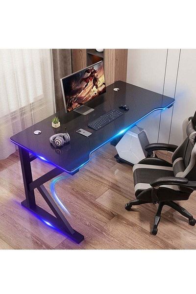 COOYA 120×60cm Ergonomic Gaming Desk Table, With sleek carbon fiber texture, For Home And Office