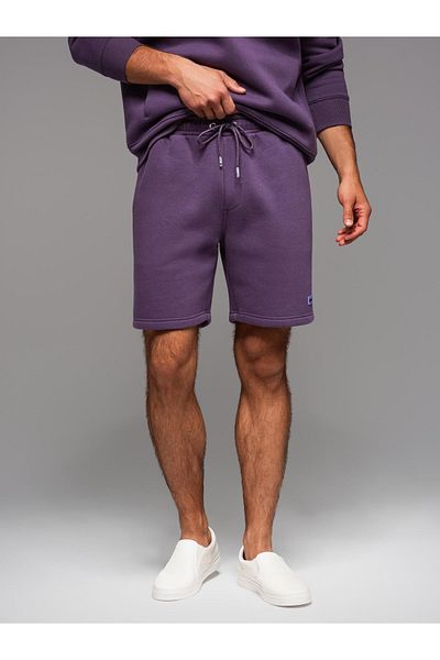 OMBRE Unisex Sweatshorts mit Kordelzugbund - lila V13 OU-SRBC-0101 XS/S