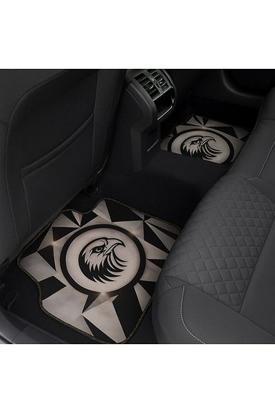 Generic DECOMAT 3D universal car mats – set of 4 pieces with eagle design, washable, non-slip