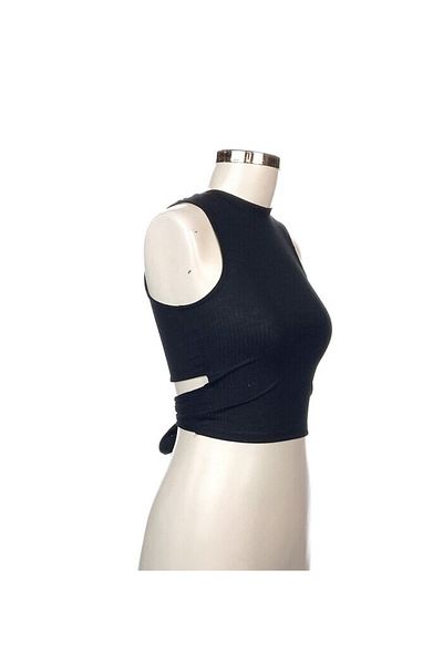 İNCİ MABEL BUTİK Zero Sleeve Blouse with Back Tie Detail