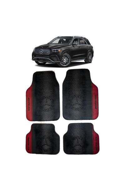 Generic Mercedes AMG Universal Car Mats – Black/Sport Red