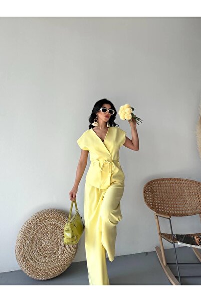 Ekim Store Asymmetric Collar Rope Tie Double Blazer Suit