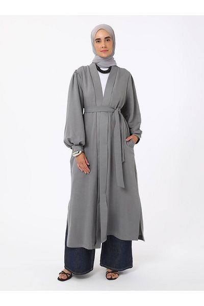 Refka Λεπτομέρεια δεσίματος Abaya - Γκρι - Refka