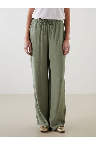 LC Waikiki New Season Women's Textured Trousers with Elastic Waist - S5Mr53Z8