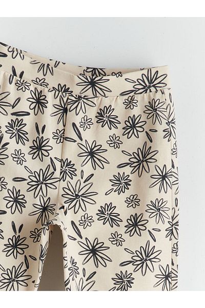 LC Waikiki New Season Elastic Waist Floral Spanish Paca Girls Leggings - S5Gb00Z4