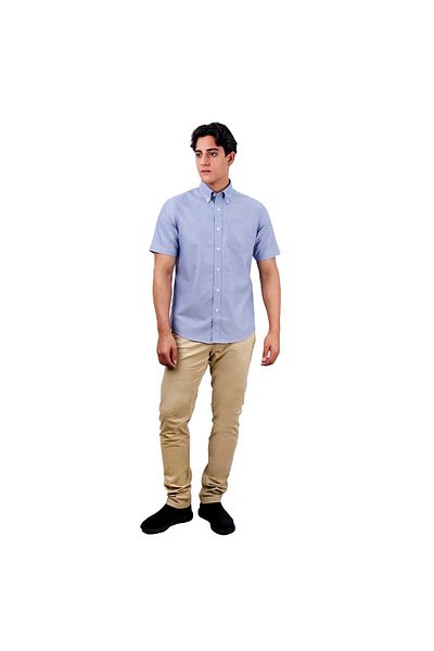 Giordano Men's Wrinkle-Free Short Sleeve Cotton Oxford Shirt