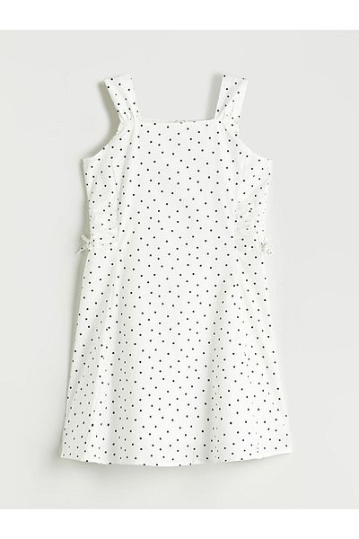 LC Waikiki New Season Square Neck Polka Dot Girl's Dress - S5Qb75Z4