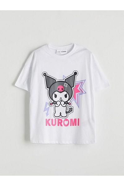 LC Waikiki Set pijamale pentru fete cu imprimeu Kuromi cu decolteu Crew - S5O443Z4