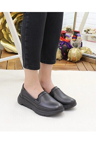 FOREX Hakiki Deri Dr Tavsiyeli Eva Taban Hafif Esnek Bağcıksız Kadın Ayakkabı Fr