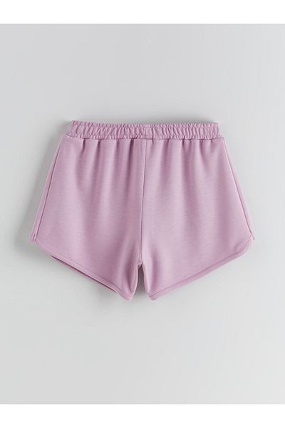 LC Waikiki Lilac Basic Girl's Shorts with Elastic Waist