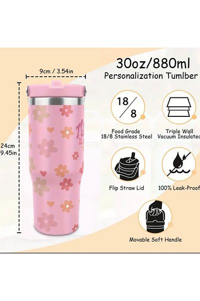 OzzConcept Θερμοκύπελλο Bloom με θέμα τον δάσκαλο **Οι δασκάλοι δουλεύουν με το καρδιά** Γραμμένο
