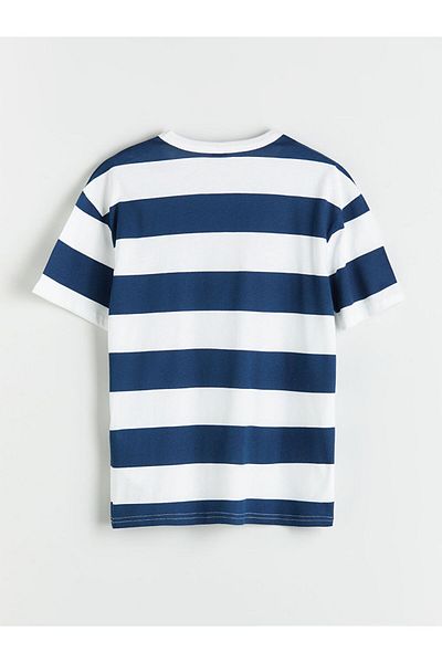 LC Waikiki Tricou pentru băiat cu dungi cu gât crew de sezon nou - S5PL91Z4