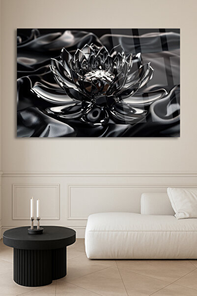 TAULART TABELE DE LUX DIN STICLA RESISTENTA LA SPARATURI CU DESIGN DE FLORI DE LOTUS CU PIETRE PRETIOSE STRALE, CU CULORI ULTRA VIVALE, TABELE DE CADOU DE LUX