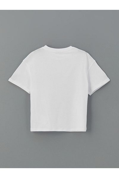 LC Waikiki Tricou pentru fete cu imprimeu cu gâtul rotund sezon nou - S5G925Z4