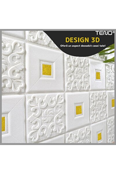 Teno Set 40x Tapet 3D Teno®, suprafata acoperire 19.6 mp, 70x70 cm, auriu