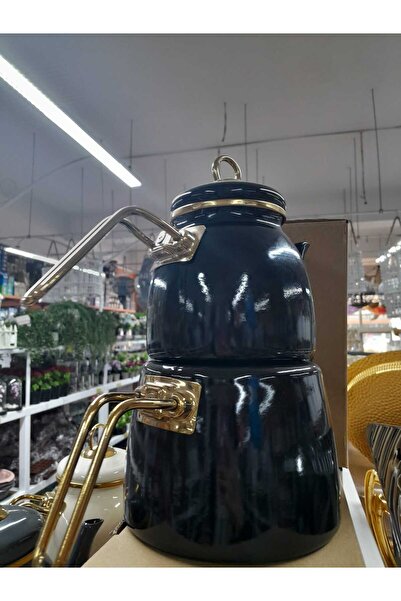 sfs elektrik إبريق شاي بمقبض ذهبي مطلي بالمينا