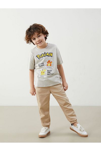 LC Waikiki New Season Crew Neck Pokemon Printed Boys T-Shirt - S5Jq78Z1