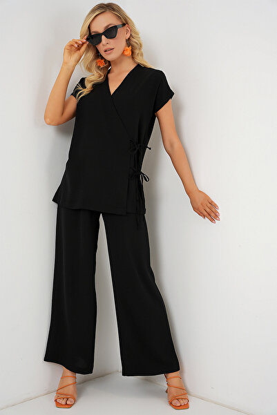 Bigdart Women's Short Sleeve Lace-Up Ayrobin Double Suit 6741 - Black