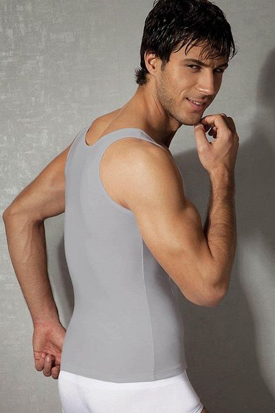 NazikEndam Dore Anse Men's Modal Cotton Square Collar Undershirt 2255