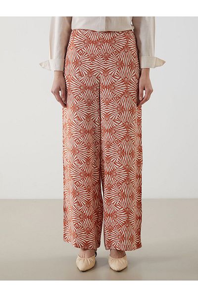 LC Waikiki New Season Patterned Women's Trousers with Elastic Waist - S5M338Z8