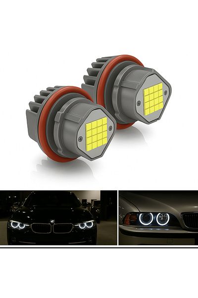 AUTOREY Set 2 LED Marker Bulbs for Angel Eyes BMW 160W E83 E87 E60 E61 E53 E63 E64 E65 E66 White Light 6000K