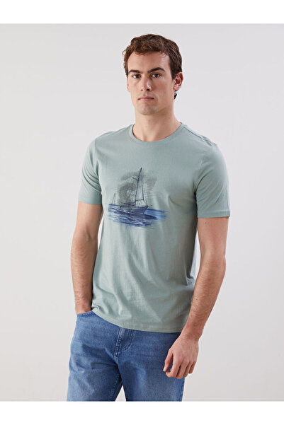 LC Waikiki Tricou pentru bărbați din bumbac pieptănat, imprimat, cu mânecă sc...