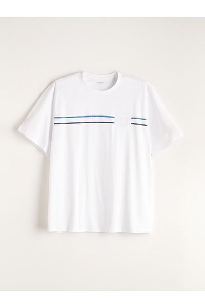 LC Waikiki New Season Crew Neck εμπριμέ χτενισμένο βαμβακερό ανδρικό Tisort - S5NP91Z8