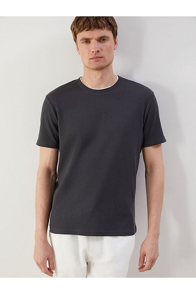 LC Waikiki Blue Crew Neck Plain Men's T-Shirt