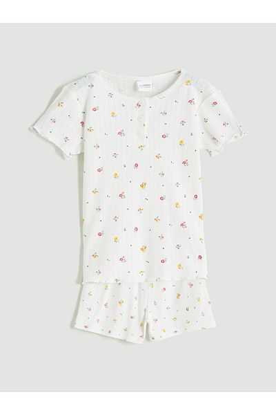 LC Waikiki New Season Floral Girls' Shorts Pajama Set - S5Ki84Z1