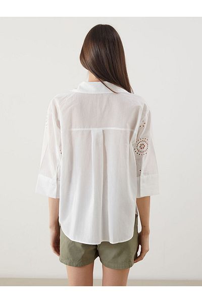 LC Waikiki New Season Openwork Oversize Women's Shirt - S5Md91Z8