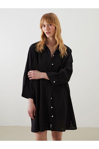 LC Waikiki Lcw Shirt Collar Poplin Women's Beach Dress Fast Fashion