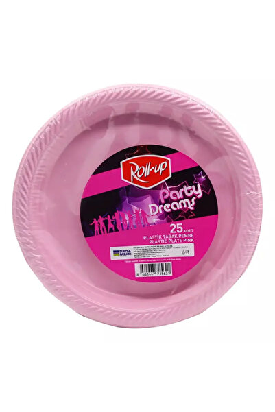 Roll-Up Roll up Party Dreams Pink Plastic Plate 25Pcs