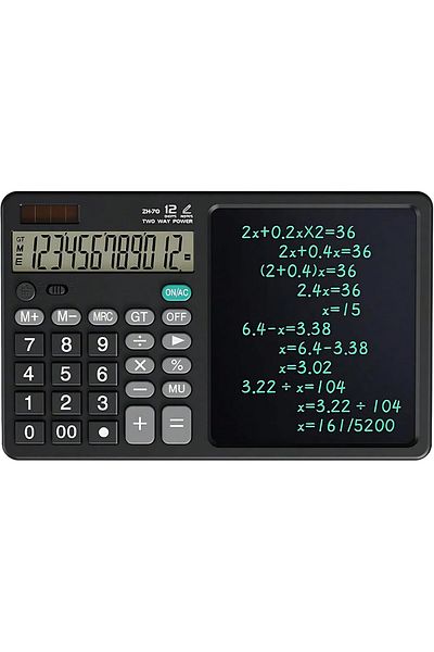 Biki 12 Digits Desktop Calculator with Large Hand-Writing LCD Notepad