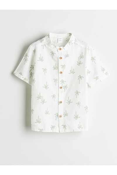 LC Waikiki Beige Short Sleeve Poplin Boy's Shirt
