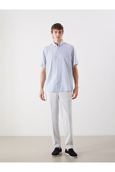LC Waikiki Ανδρικό πουκάμισο με ριγέ κοντομάνικο New Season Regular Fit - S5NC46Z8