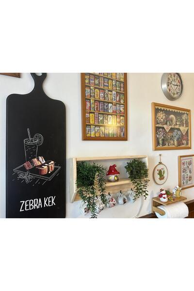 Wooden Factory Doğal Ahşap Duvar Rafı – Kupa Askılığı ile Mutfak / Antre Rafı