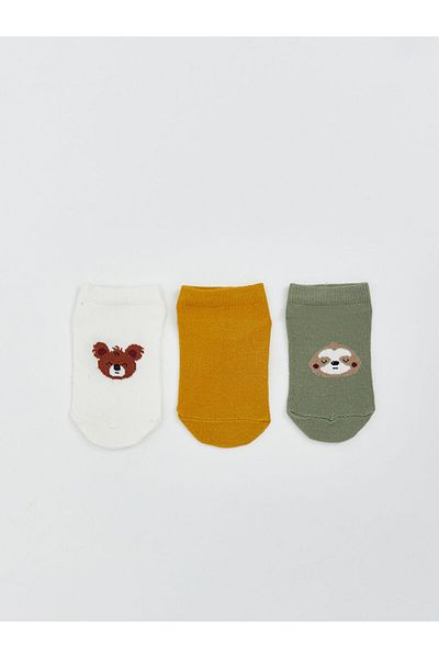 LC Waikiki New Season Printed Boys' Booties Socks 3-Piece - S5L896Z1