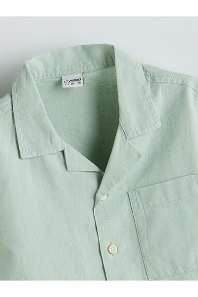 LC Waikiki Green Linen Blend Boy's Shirt