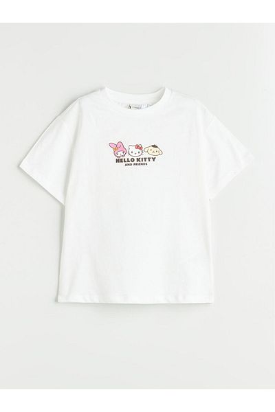LC Waikiki New Season Crew Neck Hello Kitty Printed Girls' T-Shirt - S5Ps97Z4
