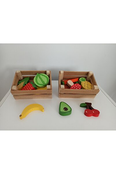 Gepettonine Ahşap Oyuncak Kasalı Meyve/Sebzeler - Doğal, El Emeği, Organik Oy...