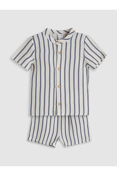 LC Waikiki Striped Baby Boy Shirt and Shorts 2-Piece