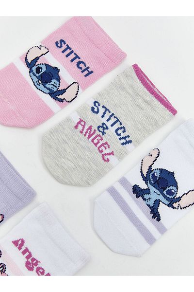 LC Waikiki Pink Stitch and Angel Patterned Girl's Booties Socks 5-Piece