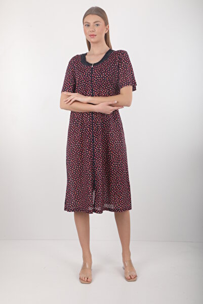 Wild Love Plus Size Floor-Length Zipper Floral Patterned Women's Dress