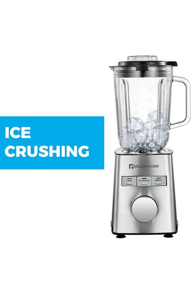 Muller Kitchen Mueller Kitchen Electric Blender With 1.5l Glass Jar, 1000w, Steel - Mk-6065