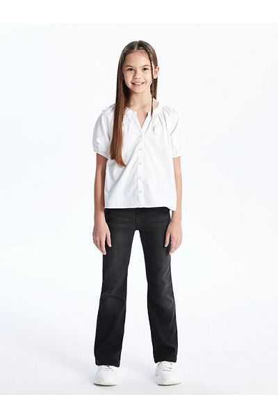 LC Waikiki New Season Girls' Jean Trousers with Adjustable Elastic Waist - S46518Z4